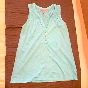XS Lilly Pulitzer aqua ruched tank